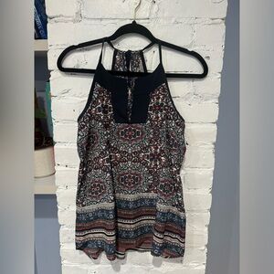 Athleta Medallion Dunes Geo Pattern Tank‎ Top With Tassels Size XXS